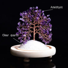 Load image into Gallery viewer, Amethyst Money Tree on white quartz Base for Wealth and Good Luck
