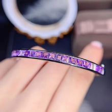 Load image into Gallery viewer, Luxury Amethyst Cuff Hand Bracelet
