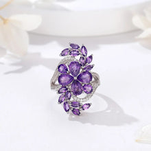 Load image into Gallery viewer, Amethyst Flower Shape Ring
