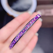 Load image into Gallery viewer, Luxury Amethyst Cuff Hand Bracelet
