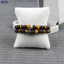 Load image into Gallery viewer, Matte Onyx &amp; Tiger Eye Stone Bracelet
