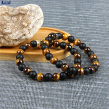 Load image into Gallery viewer, Matte Onyx &amp; Tiger Eye Stone Bracelet
