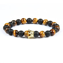 Load image into Gallery viewer, Matte Onyx &amp; Tiger Eye Stone Bracelet
