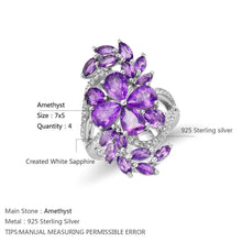 Load image into Gallery viewer, Amethyst Flower Shape Ring
