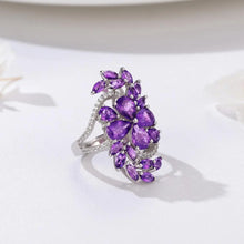 Load image into Gallery viewer, Amethyst Flower Shape Ring
