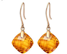 Load image into Gallery viewer, Natural amethyst/Citrine 18K Pure Gold Earrings
