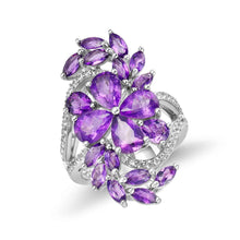 Load image into Gallery viewer, Amethyst Flower Shape Ring
