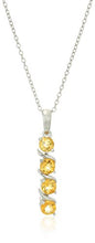 Load image into Gallery viewer, Genuine Citrine Four Stone Pendant Necklace
