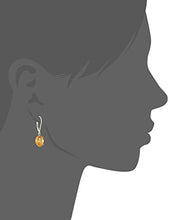 Load image into Gallery viewer, Amazon Collection 925 Sterling Silver 8 x 10mm Oval November Birthstone Citrine Dangle Earrings for Women with Leverbackss
