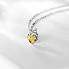 Load image into Gallery viewer, Genuine Citrine Heart Cubic Zircoina Necklace
