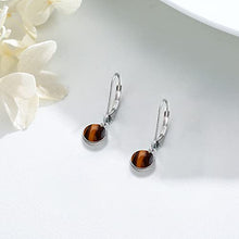 Load image into Gallery viewer, Tiger Eye Leverback Drop Earrings
