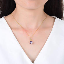 Load image into Gallery viewer, Citrine &amp; Amethyst Crystal Dainty Drop Necklace
