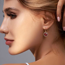 Load image into Gallery viewer, 14k Gold Plated Ruby Gemstone Earrings
