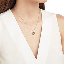 Load image into Gallery viewer, Genuine Citrine Heart Cubic Zircoina Necklace
