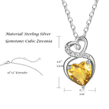 Load image into Gallery viewer, Genuine Citrine Heart Cubic Zircoina Necklace
