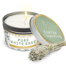 Load image into Gallery viewer, Magnificent 101 Long Lasting Pure Sage Candle for Manifestation &amp; House Energy Cleansing | 6 Oz - 35 Hour Burn | Organic &amp; All Natural Soy Wax Candle with Pure Sage Leaves | an Ideal Spiritual Gift
