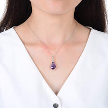 Load image into Gallery viewer, Citrine &amp; Amethyst Crystal Dainty Drop Necklace
