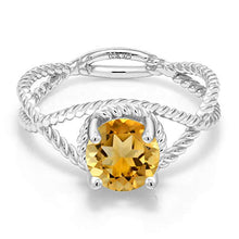 Load image into Gallery viewer, Citrine Rope Designed Ring for Women
