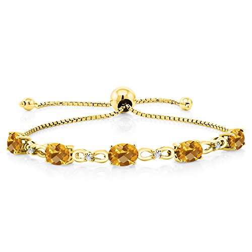 18K Gold Plated Citrine Adjustable Bracelet