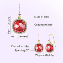 Load image into Gallery viewer, 14k Gold Plated Ruby Gemstone Earrings
