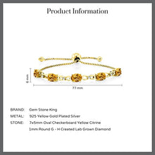 Load image into Gallery viewer, 18K Gold Plated Citrine Adjustable Bracelet
