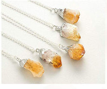 Load image into Gallery viewer, Citrine &amp; Amethyst Crystal Dainty Drop Necklace
