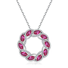 Load image into Gallery viewer, Cubic zirconia Circle of Eternity Ruby Necklace
