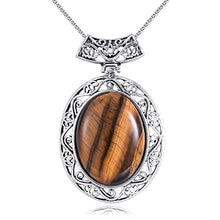 Load image into Gallery viewer, Oval Tiger Eye Necklace
