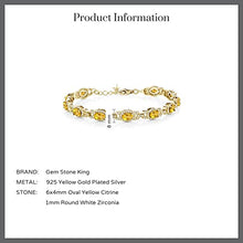 Load image into Gallery viewer, 18K Gold Plated Oval Yellow Citrine Bracelet
