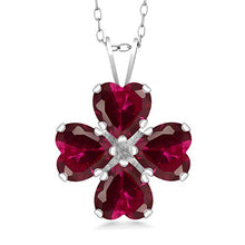 Load image into Gallery viewer, Heart shape Created Ruby Necklace
