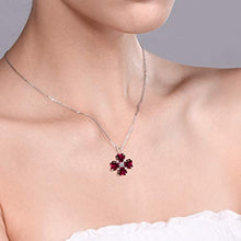 Load image into Gallery viewer, Heart shape Created Ruby Necklace
