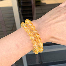 Load image into Gallery viewer, Yellow Citrine Gemstone Beaded Stretch Bracelet For Chakras Healing
