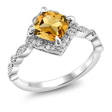 Load image into Gallery viewer, Citrine and Moissanite Solitaire Ring For Women
