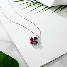 Load image into Gallery viewer, Heart shape Created Ruby Necklace
