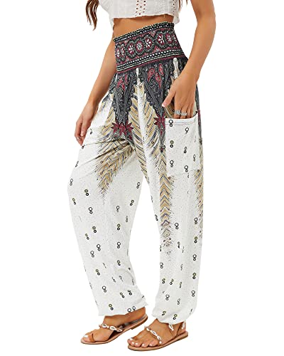 High Waist Yoga Boho Trousers with Pockets