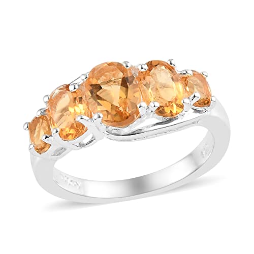 Citrine 5 Stones Ring