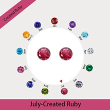 Load image into Gallery viewer, 18K White Gold Plated Halo Round Cut Ruby Stud Earrings
