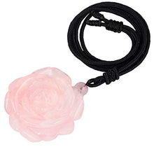 Load image into Gallery viewer, Rose Quartz Rose Flower Crystal Stone Necklace
