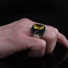 Load image into Gallery viewer, Citrine Stone Silver Ring for Men
