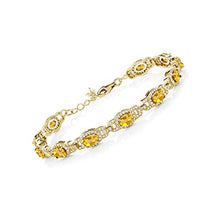 Load image into Gallery viewer, 18K Gold Plated Oval Yellow Citrine Bracelet
