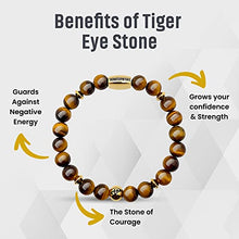 Load image into Gallery viewer, The Hustle Prevails Tiger Eye Gemstone Bracelet – XS Regular and XL Motivational Bracelet – Made of Elegant and Hand Selected AAA+ Grade Tiger Eye Crystals – Ideal for Both Men and Women
