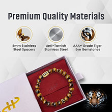 Load image into Gallery viewer, The Hustle Prevails Tiger Eye Gemstone Bracelet – XS Regular and XL Motivational Bracelet – Made of Elegant and Hand Selected AAA+ Grade Tiger Eye Crystals – Ideal for Both Men and Women
