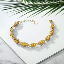 Load image into Gallery viewer, 18K Gold Plated Oval Yellow Citrine Bracelet
