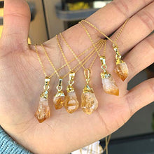 Load image into Gallery viewer, Citrine &amp; Amethyst Crystal Dainty Drop Necklace
