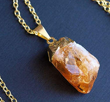 Load image into Gallery viewer, Citrine &amp; Amethyst Crystal Dainty Drop Necklace
