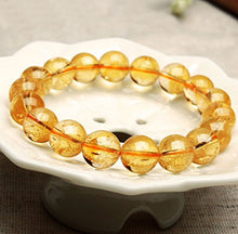 Load image into Gallery viewer, Yellow Citrine Gemstone Beaded Stretch Bracelet For Chakras Healing
