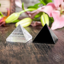 Load image into Gallery viewer, Clear Quartz Pyramid for Healing  and Energy Balance
