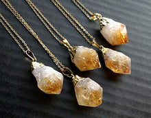 Load image into Gallery viewer, Citrine &amp; Amethyst Crystal Dainty Drop Necklace
