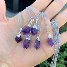 Load image into Gallery viewer, Citrine &amp; Amethyst Crystal Dainty Drop Necklace
