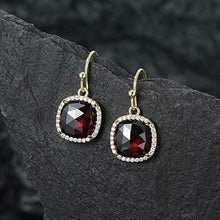 Load image into Gallery viewer, 14k Gold Plated Ruby Gemstone Earrings
